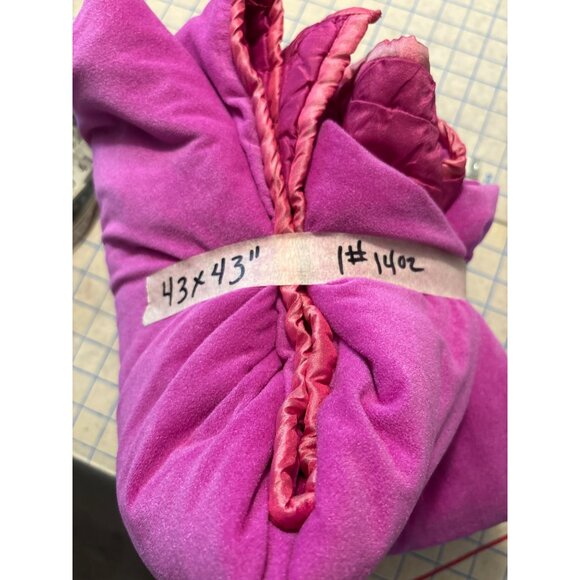 Handcrafted Pink & Gold Patchwork Quilt 43x43 Inches - Picture 6 of 6